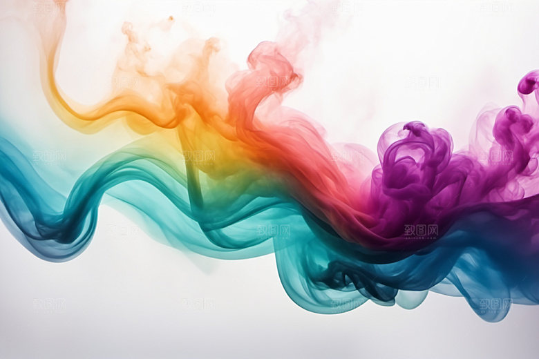 彩色烟雾炫彩质感背景图