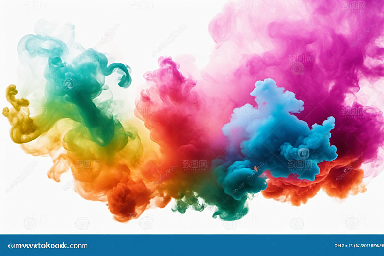 彩色烟雾漂浮立体背景图