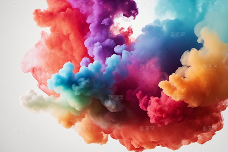 彩色烟雾质感炫彩背景图