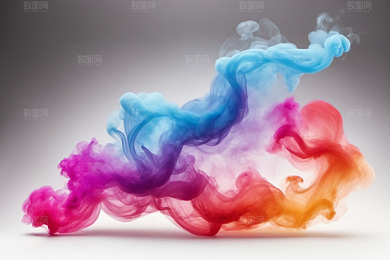 彩色烟雾高清抽象背景图