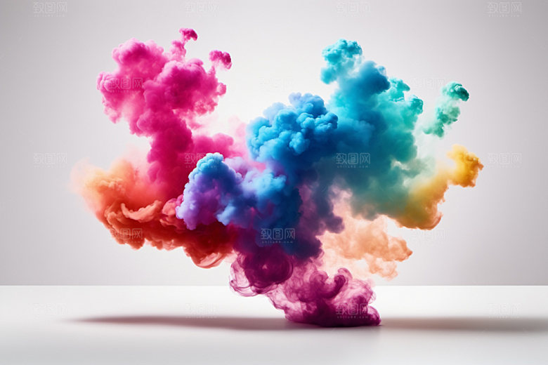 彩色烟雾质感艺术感背景图