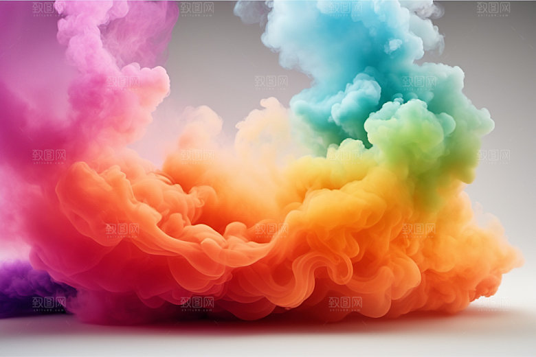 彩色烟雾质感艺术感背景图