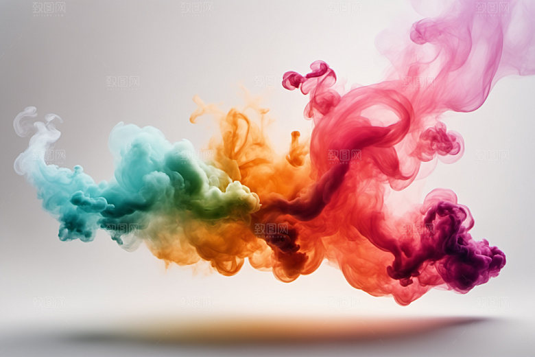 彩色烟雾漂浮艺术感背景图