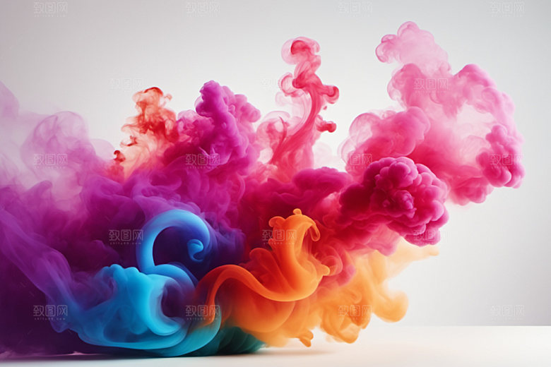 彩色烟雾高清立体背景图