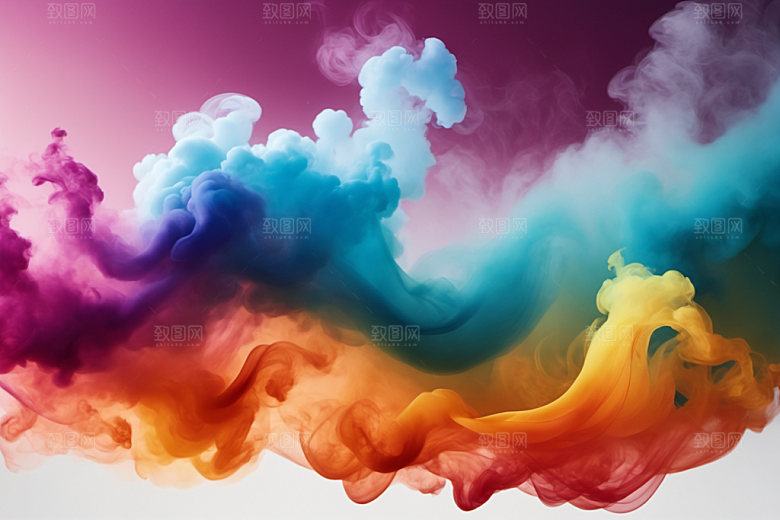 彩色烟雾艺术感质感背景图