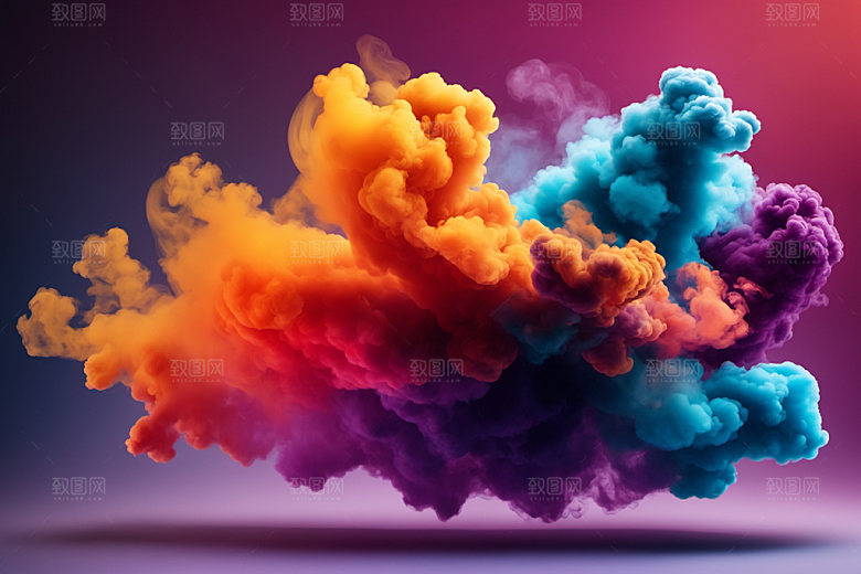 彩色烟雾艺术感高清背景图