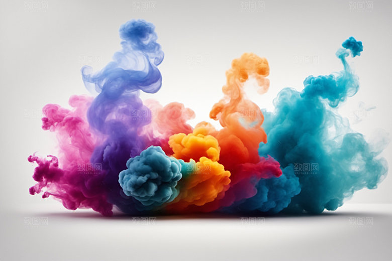 彩色烟雾炫彩艺术感背景图