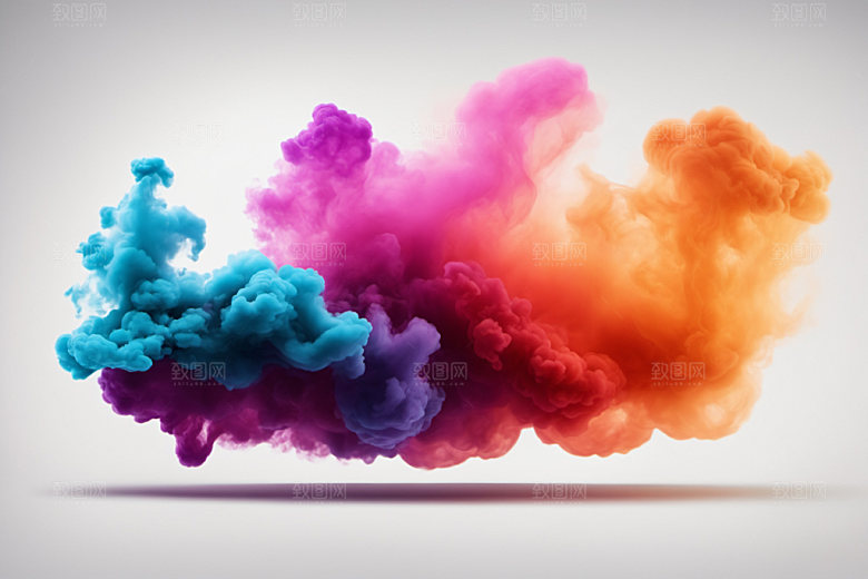 彩色烟雾艺术感炫彩背景图