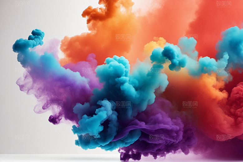彩色烟雾高清立体背景图