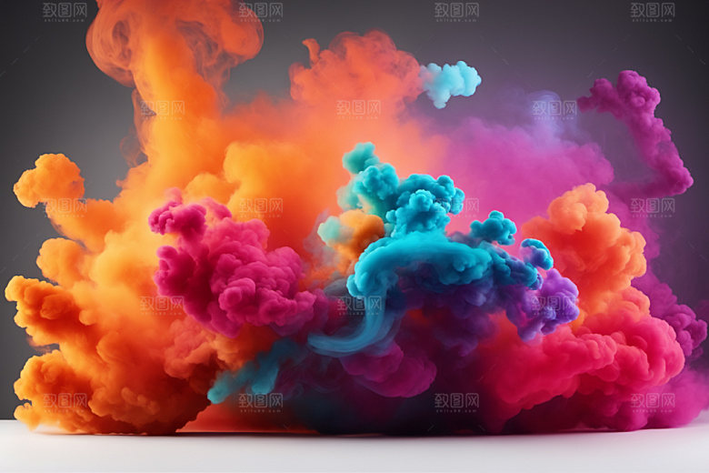 彩色烟雾抽象炫彩背景图