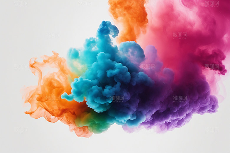 彩色烟雾艺术感炫彩背景图