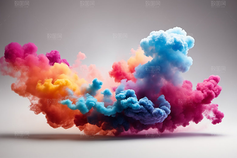 彩色烟雾艺术感质感背景图