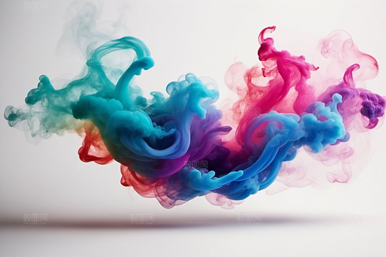 彩色烟雾炫彩艺术感背景图