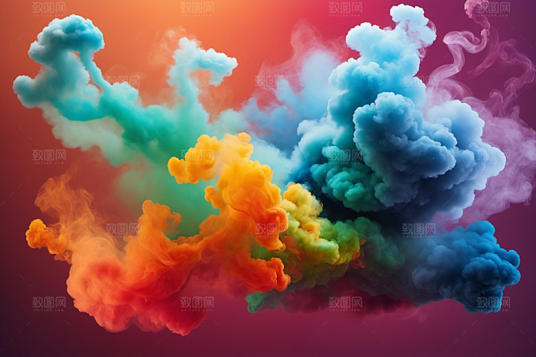 彩色烟雾高清质感背景图