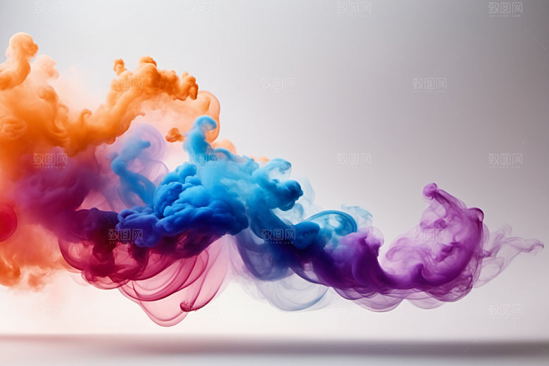 彩色烟雾高清立体背景图