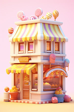 快餐店餐饮店3D模型
