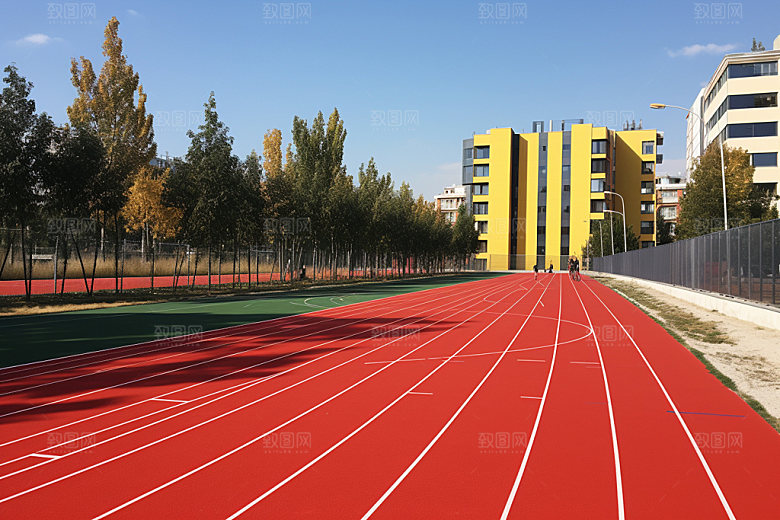 操场跑道体育场冲刺素材