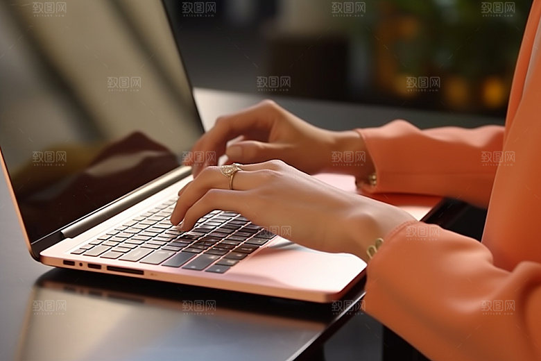操控键盘工作笔记本摄影图
