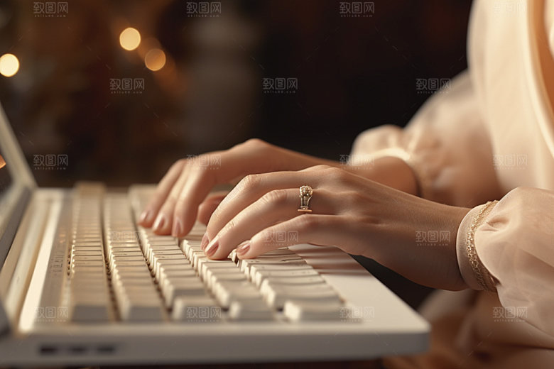 操控键盘高清局部特写摄影图
