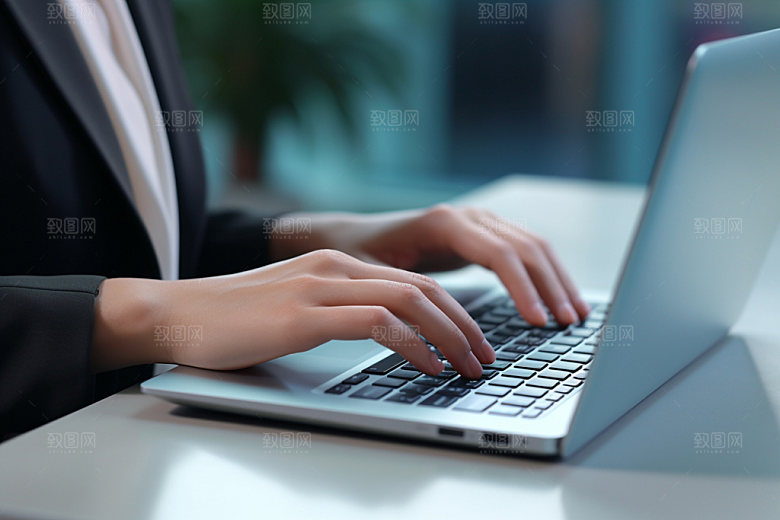 操控键盘局部特写笔记本摄影图