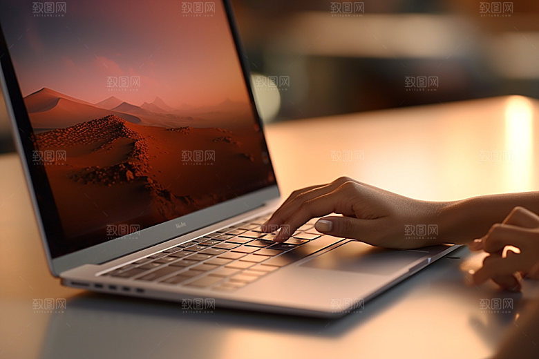 操控键盘商务笔记本摄影图