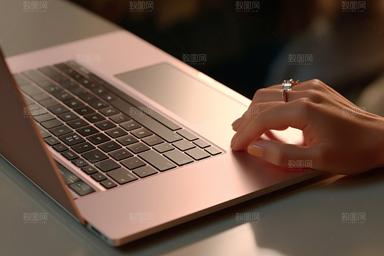 操控键盘办公笔记本摄影图