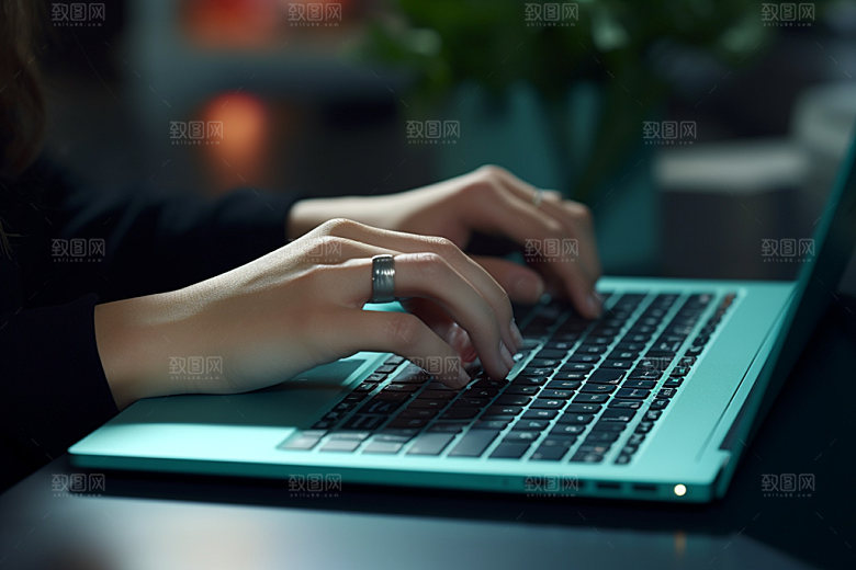 操控键盘商务笔记本摄影图