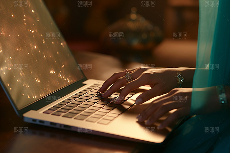 操控键盘高清局部特写摄影图