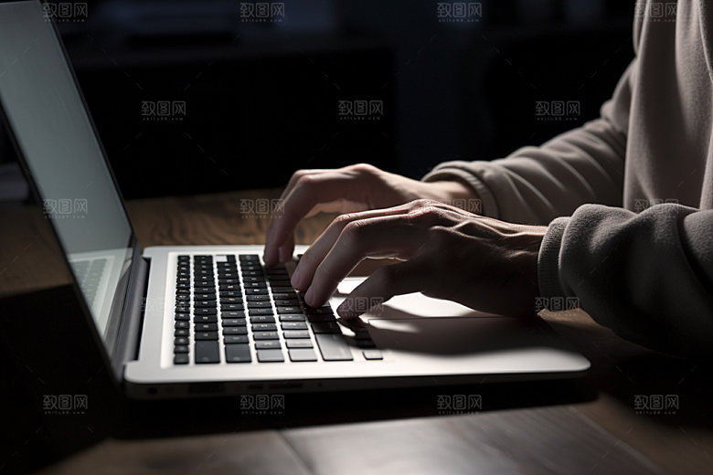 操控键盘高清笔记本摄影图
