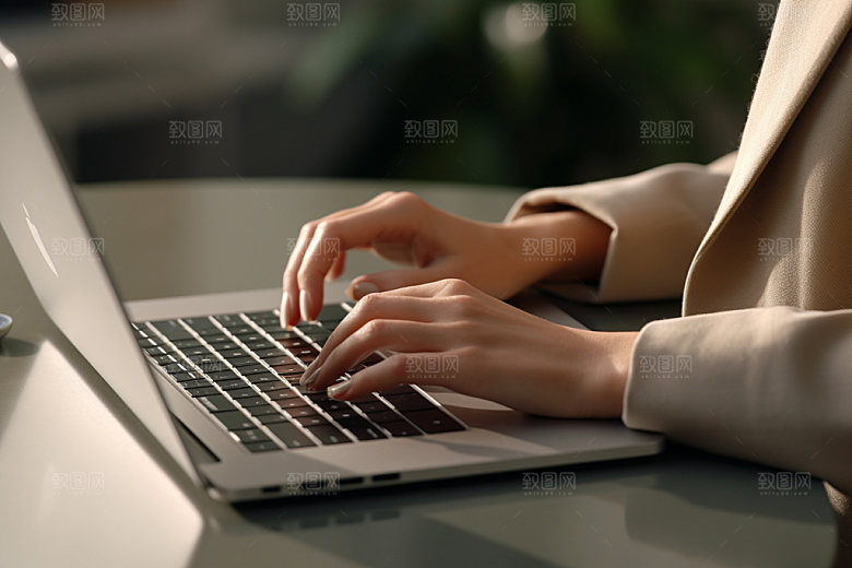 操控键盘场景笔记本摄影图