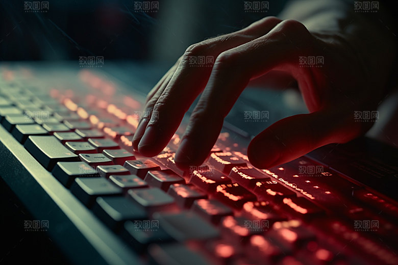 操控键盘办公笔记本摄影图