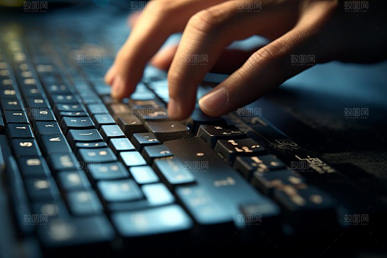 操控键盘商务办公摄影图