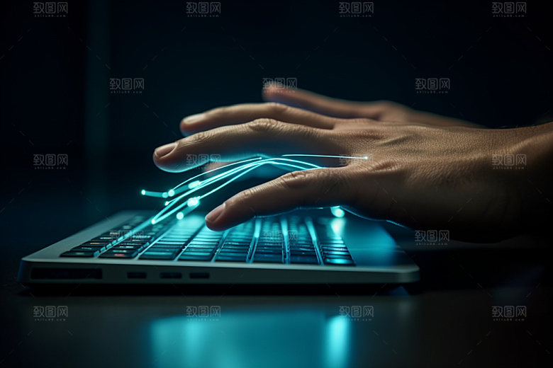 操控键盘高清笔记本摄影图