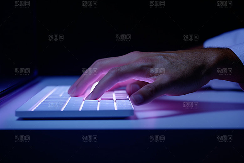 操控键盘工作笔记本摄影图