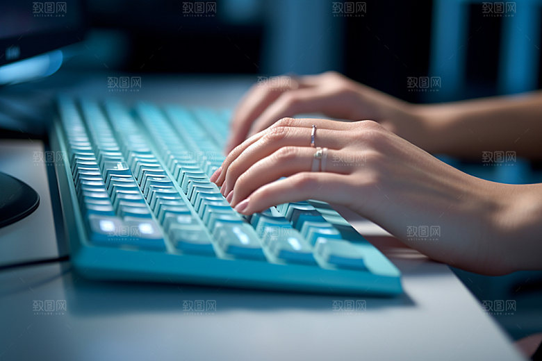 操控键盘商务场景摄影图