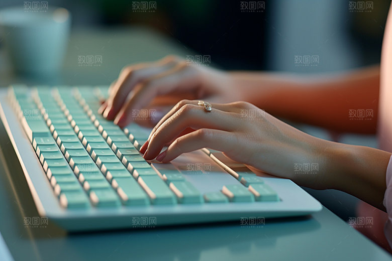 操控键盘场景商务摄影图