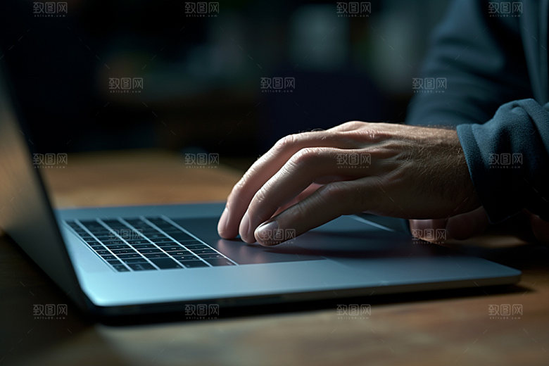 操控键盘场景笔记本摄影图