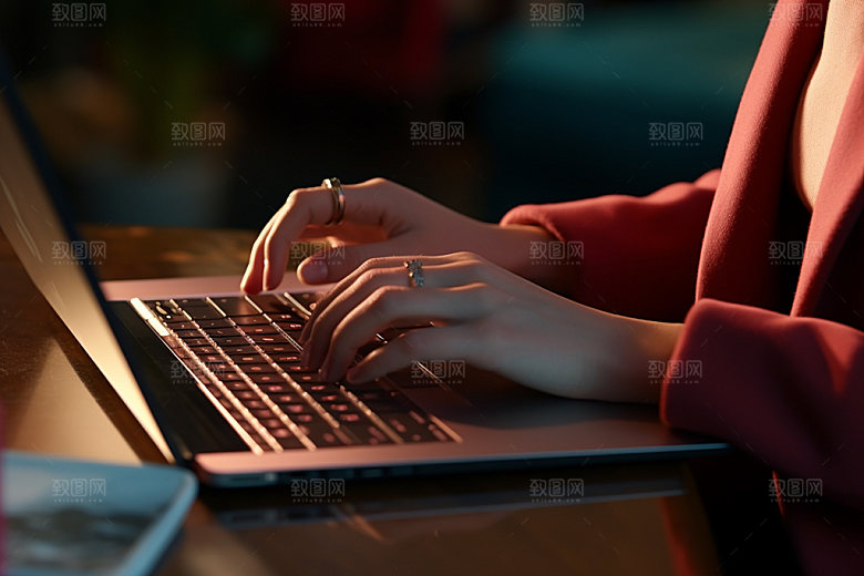 操控键盘笔记本高清摄影图