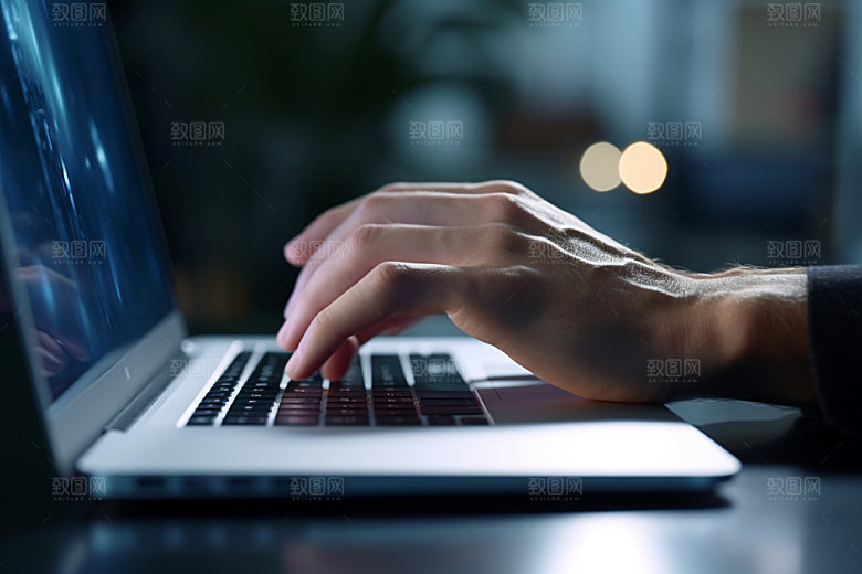 操控键盘笔记本办公摄影图