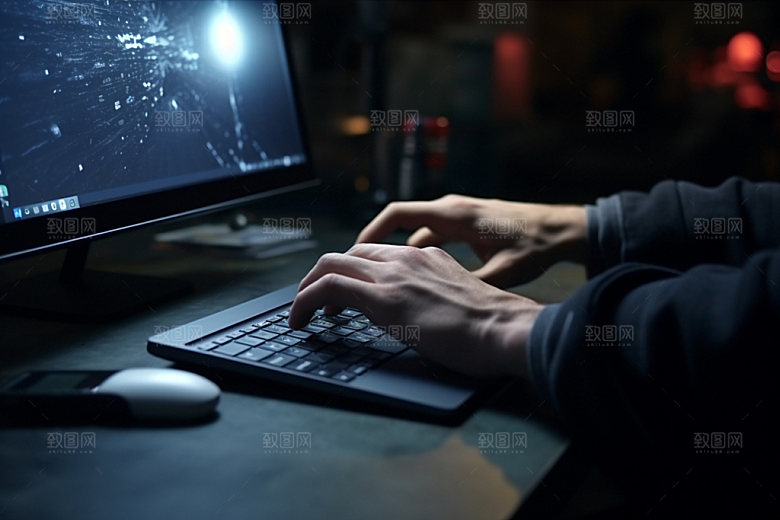 操控键盘局部特写高清摄影图