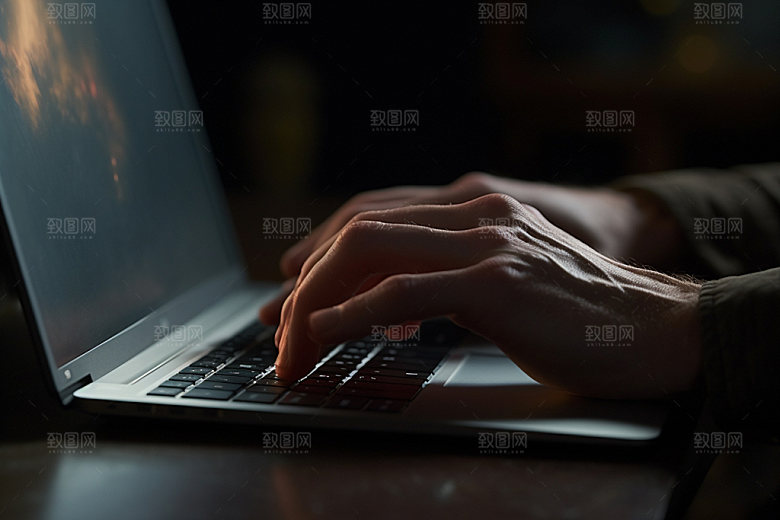 操控键盘笔记本办公摄影图