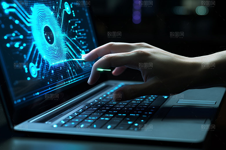 操控键盘商务工作摄影图