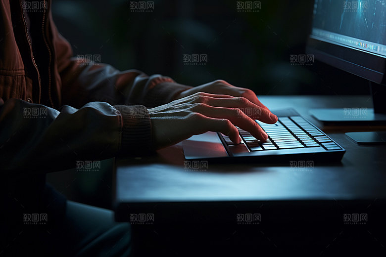 操控键盘商务局部特写摄影图