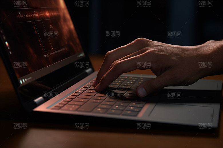 操控键盘商务笔记本摄影图