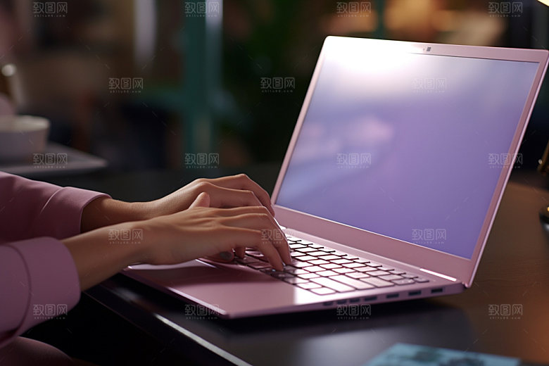 操控键盘办公笔记本摄影图