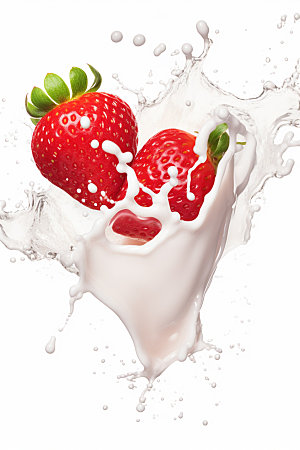 草莓果汁水果饮料摄影图