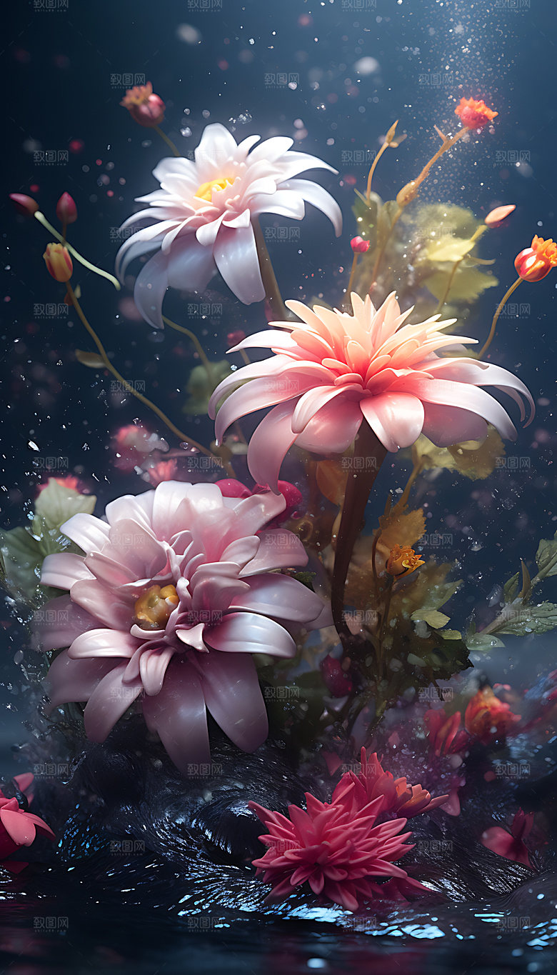 梦幻花卉幻想植物CG插画
