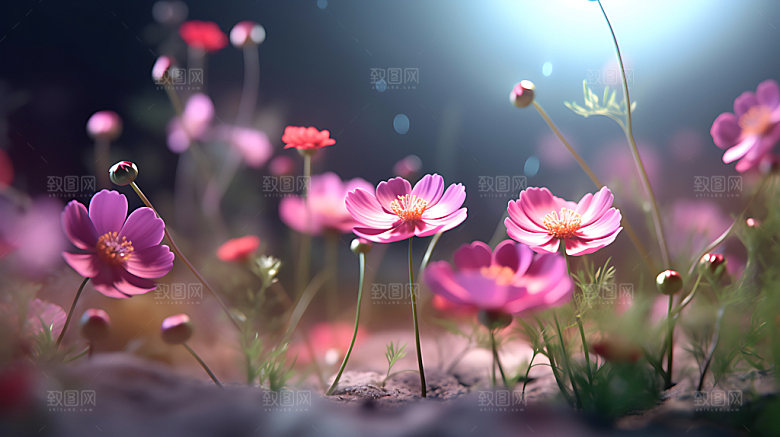 梦幻花卉植物幻想CG插画