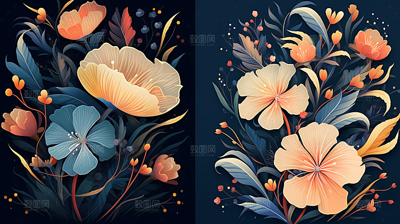 梦幻花卉幻想植物CG插画