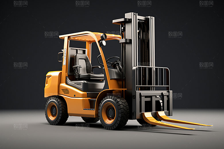 叉车3D货仓模型